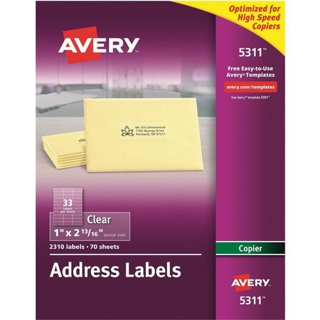 AVERY Label, Cpr, 2-13/16X1Cl2310 2310PK AVE5311